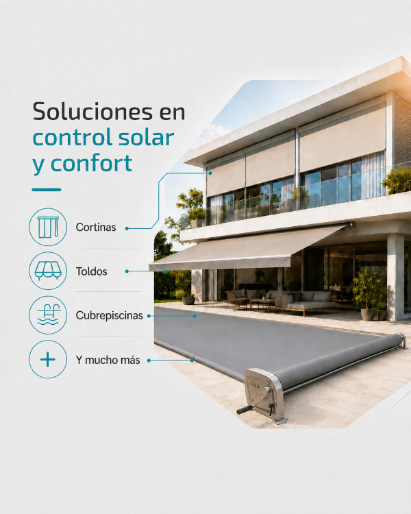 Casa moderna con cubrepiscina Coberdec